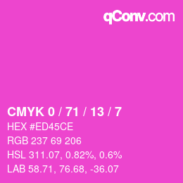 Color code: CMYK 0 / 71 / 13 / 7 | qconv.com