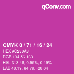 颜色代码: CMYK 0 / 71 / 16 / 24 | qconv.com