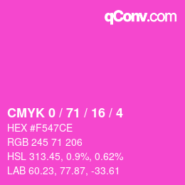 Color code: CMYK 0 / 71 / 16 / 4 | qconv.com