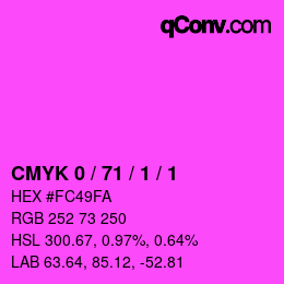 Color code: CMYK 0 / 71 / 1 / 1 | qconv.com