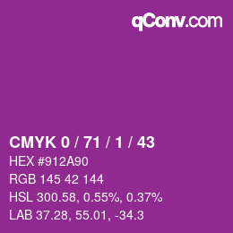 Color code: CMYK 0 / 71 / 1 / 43 | qconv.com