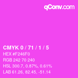 Color code: CMYK 0 / 71 / 1 / 5 | qconv.com