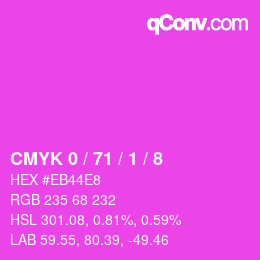 Color code: CMYK 0 / 71 / 1 / 8 | qconv.com