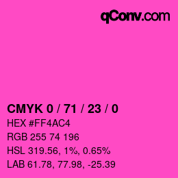 Color code: CMYK 0 / 71 / 23 / 0 | qconv.com