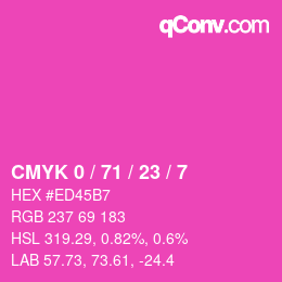 Color code: CMYK 0 / 71 / 23 / 7 | qconv.com