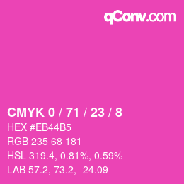 颜色代码: CMYK 0 / 71 / 23 / 8 | qconv.com