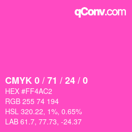 Color code: CMYK 0 / 71 / 24 / 0 | qconv.com