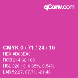 Color code: CMYK 0 / 71 / 24 / 16 | qconv.com