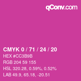 Color code: CMYK 0 / 71 / 24 / 20 | qconv.com