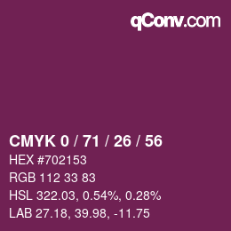 Color code: CMYK 0 / 71 / 26 / 56 | qconv.com
