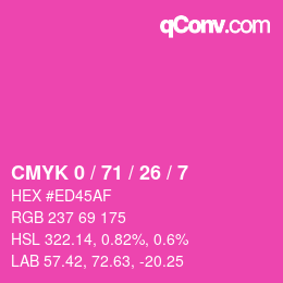 Color code: CMYK 0 / 71 / 26 / 7 | qconv.com