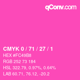 颜色代码: CMYK 0 / 71 / 27 / 1 | qconv.com
