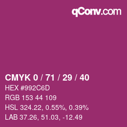 Color code: CMYK 0 / 71 / 29 / 40 | qconv.com