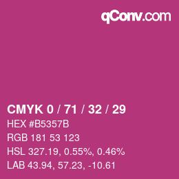 Color code: CMYK 0 / 71 / 32 / 29 | qconv.com