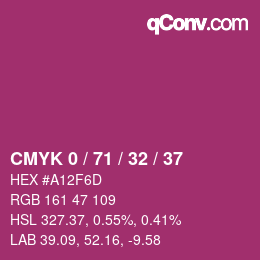 Color code: CMYK 0 / 71 / 32 / 37 | qconv.com