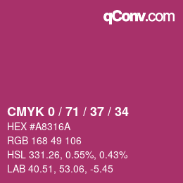 Color code: CMYK 0 / 71 / 37 / 34 | qconv.com