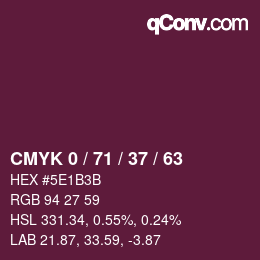 Código de color: CMYK 0 / 71 / 37 / 63 | qconv.com