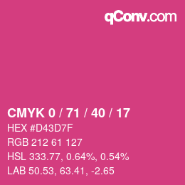 Código de color: CMYK 0 / 71 / 40 / 17 | qconv.com