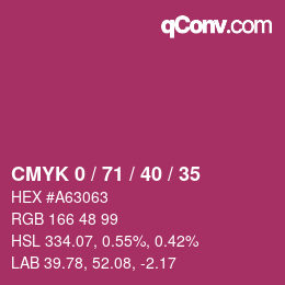 Farbcode: CMYK 0 / 71 / 40 / 35 | qconv.com