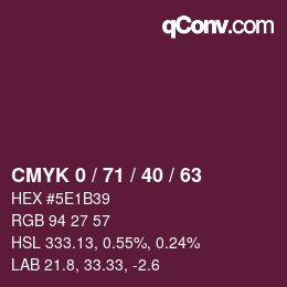 Código de color: CMYK 0 / 71 / 40 / 63 | qconv.com