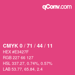 Color code: CMYK 0 / 71 / 44 / 11 | qconv.com