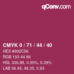 Color code: CMYK 0 / 71 / 44 / 40 | qconv.com
