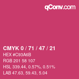 Color code: CMYK 0 / 71 / 47 / 21 | qconv.com