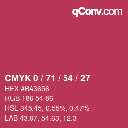 Color code: CMYK 0 / 71 / 54 / 27 | qconv.com