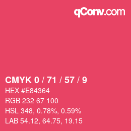 Código de color: CMYK 0 / 71 / 57 / 9 | qconv.com