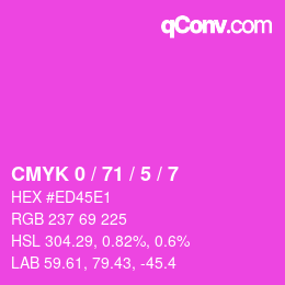 Color code: CMYK 0 / 71 / 5 / 7 | qconv.com