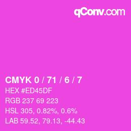 Color code: CMYK 0 / 71 / 6 / 7 | qconv.com