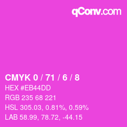 Color code: CMYK 0 / 71 / 6 / 8 | qconv.com
