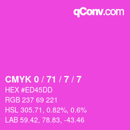 Color code: CMYK 0 / 71 / 7 / 7 | qconv.com