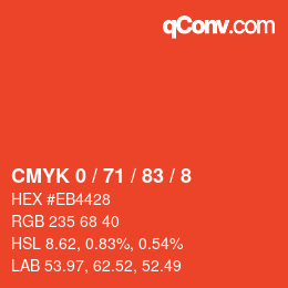 Color code: CMYK 0 / 71 / 83 / 8 | qconv.com