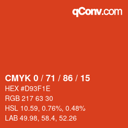 Color code: CMYK 0 / 71 / 86 / 15 | qconv.com
