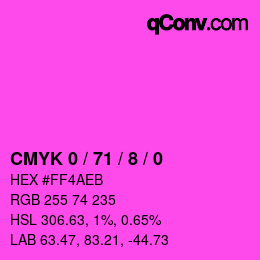 Color code: CMYK 0 / 71 / 8 / 0 | qconv.com