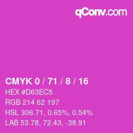 Color code: CMYK 0 / 71 / 8 / 16 | qconv.com