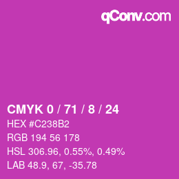 Color code: CMYK 0 / 71 / 8 / 24 | qconv.com