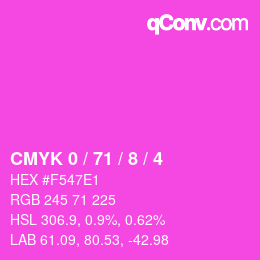 Color code: CMYK 0 / 71 / 8 / 4 | qconv.com