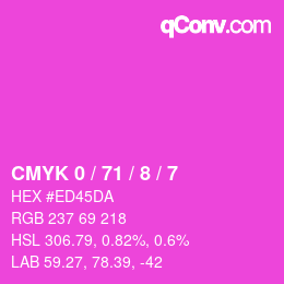 Color code: CMYK 0 / 71 / 8 / 7 | qconv.com