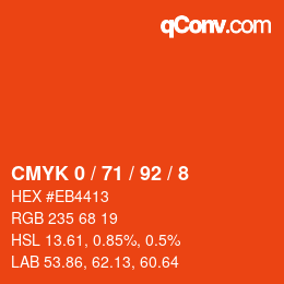 Color code: CMYK 0 / 71 / 92 / 8 | qconv.com