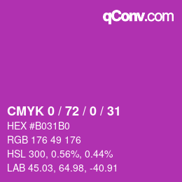 Color code: CMYK 0 / 72 / 0 / 31 | qconv.com