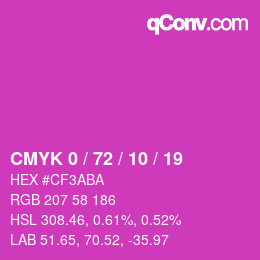 Color code: CMYK 0 / 72 / 10 / 19 | qconv.com