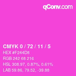 Color code: CMYK 0 / 72 / 11 / 5 | qconv.com