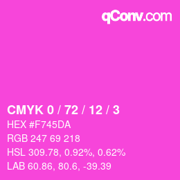 Color code: CMYK 0 / 72 / 12 / 3 | qconv.com