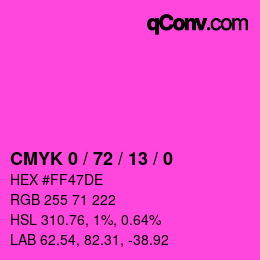 Color code: CMYK 0 / 72 / 13 / 0 | qconv.com