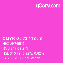 Color code: CMYK 0 / 72 / 13 / 3 | qconv.com