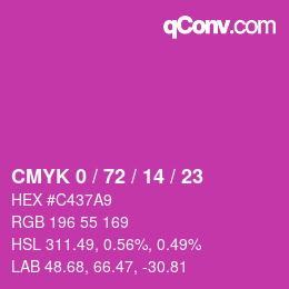 Color code: CMYK 0 / 72 / 14 / 23 | qconv.com