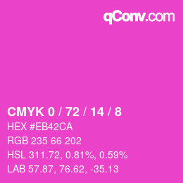 カラーコード: CMYK 0 / 72 / 14 / 8 | qconv.com