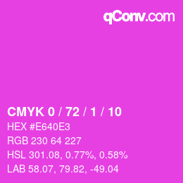 カラーコード: CMYK 0 / 72 / 1 / 10 | qconv.com